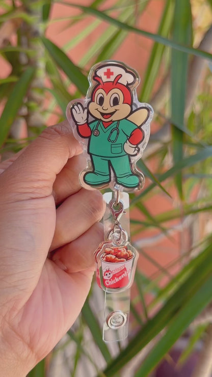 Jolli-Nurse , PT , Postal Worker Inspired , ID Badge Reel ( Alligator Clip )